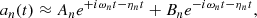$$ \begin{aligned} a_{n}(t) \approx A_ne^{+i\omega _n t-\eta _n t}+ B_ne^{-i\omega _n t-\eta _n t} , \end{aligned} $$