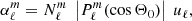 $$ \begin{aligned}&\alpha _{\ell }^m=N_\ell ^m\ \left|P_\ell ^m(\cos \Theta _0) \right|\ u_\ell , \end{aligned} $$