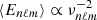 $ \langle E_{n\ell m} \rangle \propto \nu_{n\ell m}^{-2} $