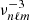 $ \nu_{n\ell m}^{-3} $