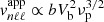 $ {{v}}^{\mathrm{app}}_{n\ell\ell}\propto b V_{\mathrm{b}}^2 \nu_{\mathrm{p}}^{3/2} $