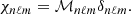 $$ \begin{aligned} \chi _{n\ell m}= \mathcal{M} _{n\ell m} \delta _{n\ell m} . \end{aligned} $$