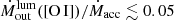 $ \dot{M}_{\mathrm{out}}^{\mathrm{lum}}(\mathrm{[O\,I]})/\dot{M}_{\mathrm{acc}} \lesssim 0.05 $