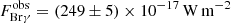 $ F_{\mathrm{Br}\gamma}^{\mathrm{obs}} = (249\pm 5) \times 10^{-17}\,\mathrm{W}\,\mathrm{m}^{-2} $