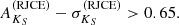 $$ \begin{aligned} A_{K_S}^\mathrm{(RJCE)} - \sigma _{K_S}^\mathrm{(RJCE)} > 0.65 .\end{aligned} $$