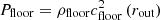 $ P_{\mathrm{floor}} = \rho_{\mathrm{floor}} c_{\mathrm{floor}}^2\left(r_{\mathrm{out}}\right) $