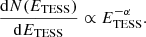 $$ \begin{aligned} \frac{\mathrm{d}N(E_\mathrm{TESS} )}{\mathrm{d}E_\mathrm{TESS} } \propto E_\mathrm{TESS} ^{-\alpha } . \end{aligned} $$