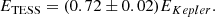 $$ \begin{aligned} E_{\rm TESS} = (0.72 \pm 0.02) E_{Kepler}. \end{aligned} $$
