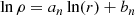 $$ \begin{aligned}&\ln \rho = a_n \ln (r) + b_n \end{aligned} $$