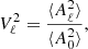 $$ \begin{aligned} V_{\ell }^{2} = \frac{\langle A_{\ell }^{2}\rangle }{\langle A_{0}^{2}\rangle }, \end{aligned} $$