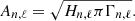 $$ \begin{aligned} A_{n,\ell } = \sqrt{H_{n,\ell }\pi \Gamma _{n,\ell }}. \end{aligned} $$