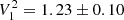 $ V_{1}^{2} = 1.23 \pm 0.10 $