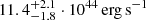 $ 11.4^{+2.1}_{-1.8}\cdot10^{44}\,\mathrm{erg\,s}^{-1} $
