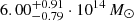 $ 6.00^{+0.91}_{-0.79}\cdot 10^{14}\,{M}_{\odot} $