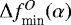 $\Delta f_{\textrm{min}}^{O}(\alpha)$