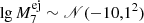 $ \lg M_{7}^{\mathrm{ej}} \sim \mathscr{N}(-10,1^2) $