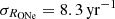$ \sigma_{R_{\mathrm{ONe}}} = 8.3\,\mathrm{yr}^{-1} $