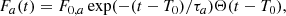$$ \begin{aligned} F_a(t) = F_{0,a} \exp (-(t-T_0)/\tau _a)\Theta (t-T_0)\mathrm{,} \end{aligned} $$