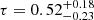 $ \tau = 0.52_{-0.23}^{+0.18} $