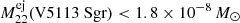 $ M_{22}^{\mathrm{ej}}({\text{V5113 Sgr}}) < 1.8 \times 10^{-8}\,{M}_{\odot} $
