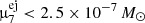 $ {\upmu}_{7}^{\mathrm{ej}} < 2.5 \times 10^{-7}\,{M}_{\odot} $