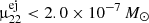 $ {\upmu}_{22}^{\mathrm{ej}} < 2.0 \times 10^{-7}\,{M}_{\odot} $
