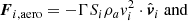 $$ \begin{aligned}&\boldsymbol{F}_{i,\mathrm{aero}} = - \Gamma S_i \rho _a { v}_i^2 \cdot \hat{\boldsymbol{v}}_i \ \mathrm{and} \end{aligned} $$