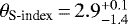 $\theta_{\textrm{S-index}}\,{=}\,2.9^{&#x002B;0.1}_{-1.4}$