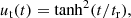 $$ \begin{aligned} u_{\rm t}(t) = \tanh ^2(t/t_{\rm r}), \end{aligned} $$