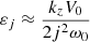 $ \varepsilon_j \approx \frac{k_z V_0}{2 j^2 {\omega}_0} $