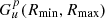 $ G^p_u(R_{\min}, R_{\max}) $