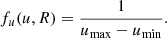 $$ \begin{aligned} f_u(u,R) = \frac{1}{u_{\max } - u_{\min }}. \end{aligned} $$