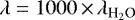 $\lambda=1000\,{\times}\, \lambda_{\textrm{H}_2\textrm{O}}$