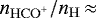 $n_{\mathrm{HCO}^{&#x002B;}}/n_{\mathrm{H}}\,{\approx}\,$