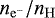 $n_{\mathrm{e}^{-}}/n_{\mathrm{H}}$