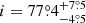 $ i=77{{\overset{\circ}{.}}}4^{+7{{\overset{\circ}{.}}}5}_{-4{{\overset{\circ}{.}}}5} $