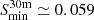 $ S_{\mathrm{min}}^{\mathrm{30m}} \simeq 0.059\, $
