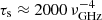 $ \tau_{\mathrm{s}} \approx 2000 \, \nu_{\mathrm{GHz}}^{-4}\, $