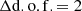 $ \Delta \rm d.o.f. = 2 $