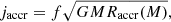 $$ \begin{aligned} j_{\rm accr}=f\sqrt{GMR_{\rm accr}(M)} ,\end{aligned} $$