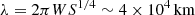 $$ \begin{aligned} \lambda =2\pi W S^{1/4}\sim 4\times 10^4\,\mathrm{km} \end{aligned} $$