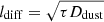 $$ \begin{aligned} l_{\rm diff} = \sqrt{\tau D_{\rm dust}} \end{aligned} $$