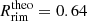 $ R_{\mathrm{rim}}^{\mathrm{theo}} = 0.64 $
