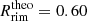 $ R_{\mathrm{rim}}^{\mathrm{theo}} = 0.60 $