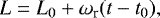 \begin{equation*}L=L_0 &#x002B; \omega_{\textrm{r}}(t - t_0),\end{equation*}