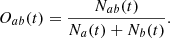 $$ \begin{aligned} O_{ab}(t)=\frac{N_{ab} (t)}{N_a(t)+ N_{b}(t)}. \end{aligned} $$
