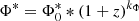 $ \Phi^{*}=\Phi^{*}_{0}*(1+z)^{k_{\Phi}} $