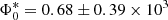 $ \Phi_{0}^{*}= 0.68 \pm 0.39 \times 10^3 $