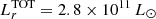$ L_r^{\rm TOT} = 2.8 \times 10^{11}\,L_{\odot} $