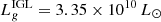 $ L_g^{\rm IGL}= 3.35 \times 10^{10}\,L_{\odot} $